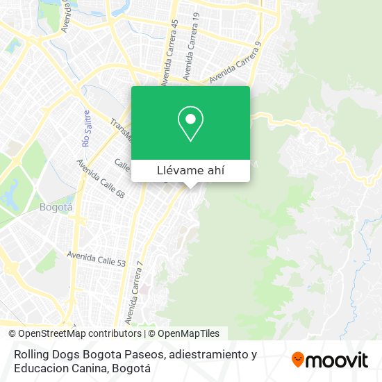 Mapa de Rolling Dogs Bogota Paseos, adiestramiento y Educacion Canina