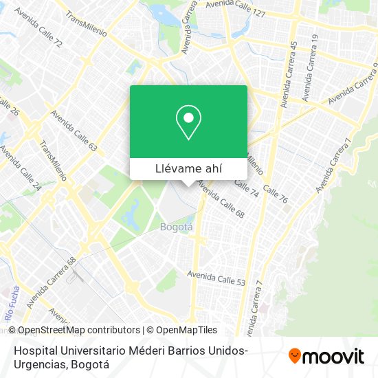 Mapa de Hospital Universitario Méderi Barrios Unidos-Urgencias