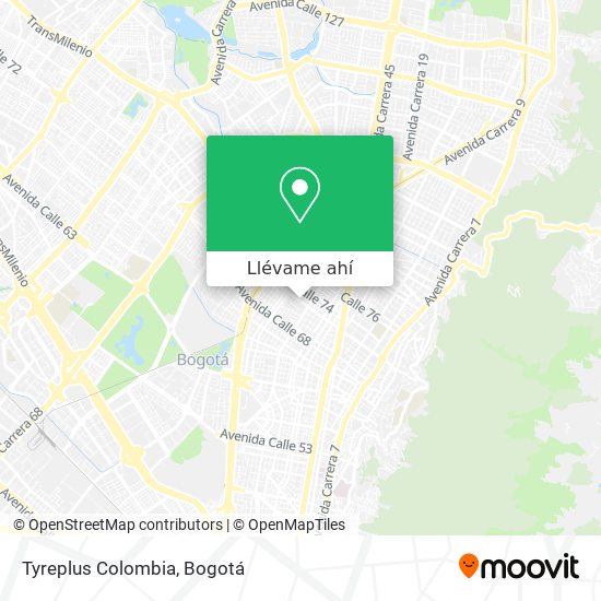 Mapa de Tyreplus Colombia