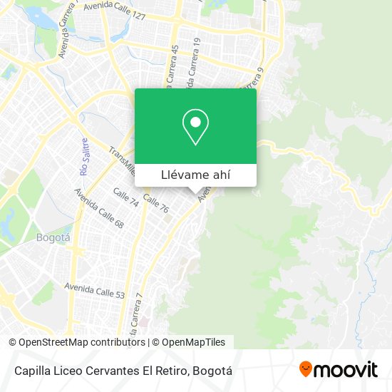 Mapa de Capilla Liceo Cervantes El Retiro