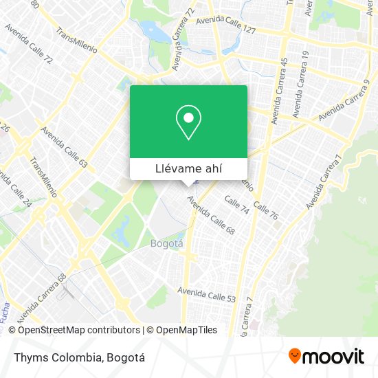 Mapa de Thyms Colombia