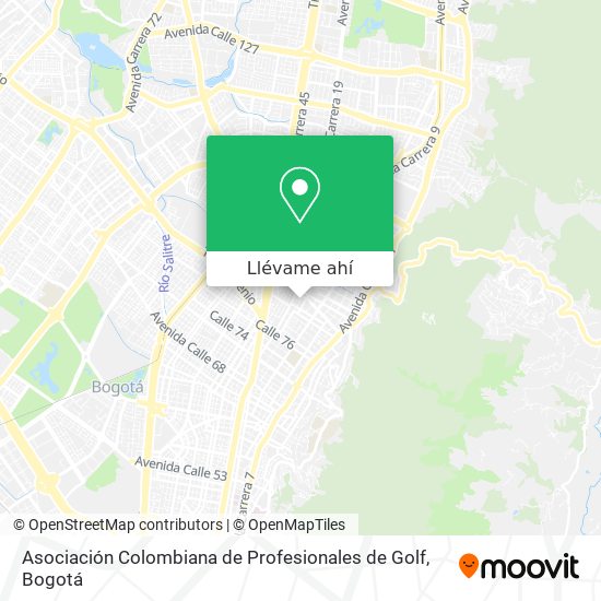 Mapa de Asociación Colombiana de Profesionales de Golf