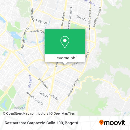 Mapa de Restaurante Carpaccio Calle 100