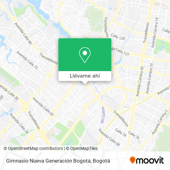 Mapa de Gimnasio Nueva Generación Bogotá