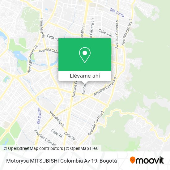 Mapa de Motorysa MITSUBISHI Colombia Av 19