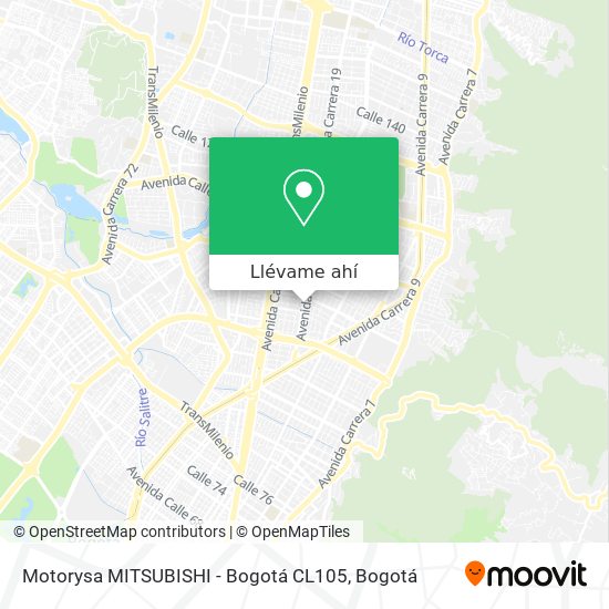 Mapa de Motorysa MITSUBISHI - Bogotá CL105