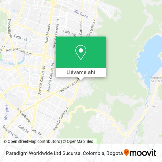 Mapa de Paradigm Worldwide Ltd Sucursal Colombia