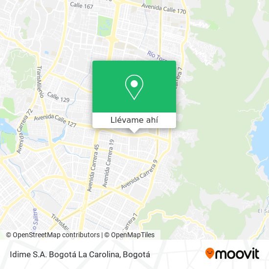Mapa de Idime S.A. Bogotá La Carolina