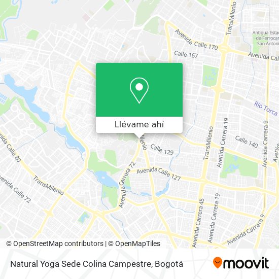 Mapa de Natural Yoga Sede Colina Campestre