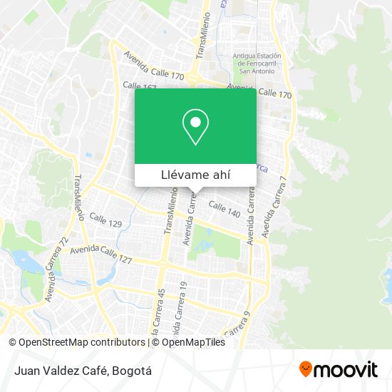 Mapa de Juan Valdez Café