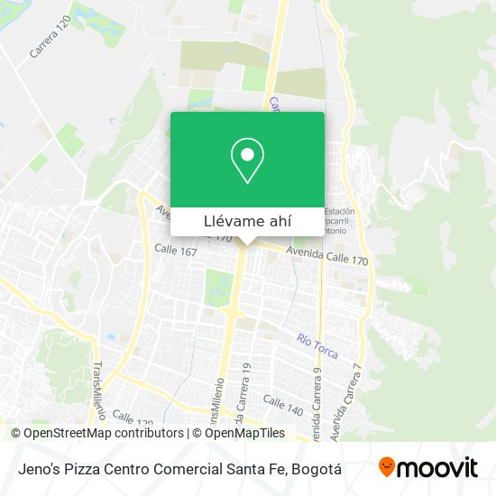 Mapa de Jeno's Pizza Centro Comercial Santa Fe