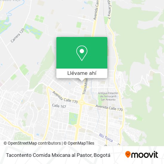 Mapa de Tacontento Comida Mxicana al Pastor