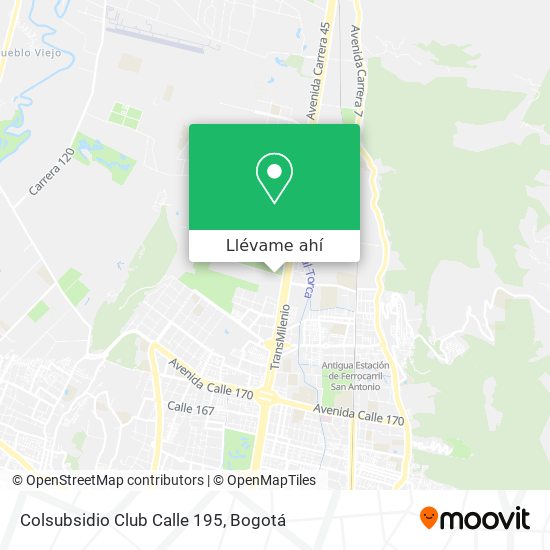 Mapa de Colsubsidio Club Calle 195
