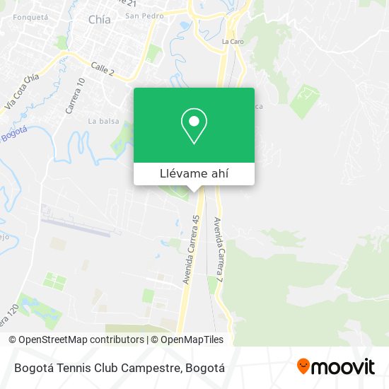 Mapa de Bogotá Tennis Club Campestre