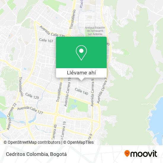 Mapa de Cedritos Colombia