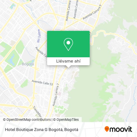 Mapa de Hotel Boutique Zona G Bogotá