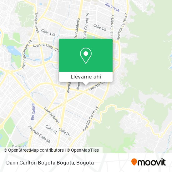 Mapa de Dann Carlton Bogota Bogotá