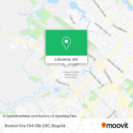 Mapa de Boston Cra 104 Clle 20C