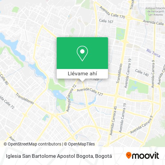 Mapa de Iglesia San Bartolome Apostol Bogota