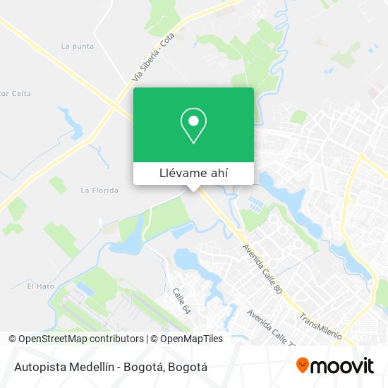 Mapa de Autopista Medellín - Bogotá