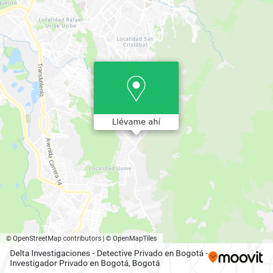 Mapa de Delta Investigaciones - Detective Privado en Bogotá - Investigador Privado en Bogotá