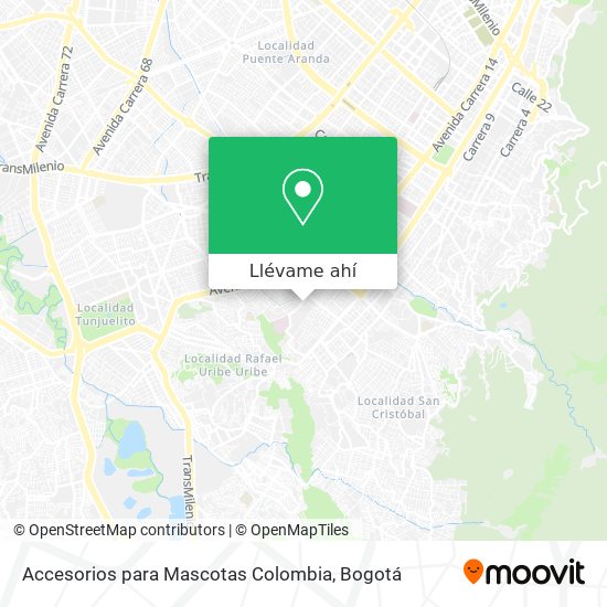 Mapa de Accesorios para Mascotas Colombia