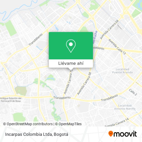 Mapa de Incarpas Colombia Ltda