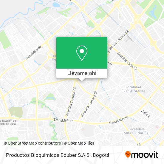 Mapa de Productos Bioquimicos Eduber S.A.S.