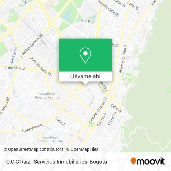 Mapa de C.O.C Raíz - Servicios Inmobiliarios