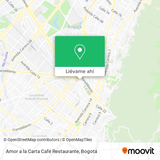 Mapa de Amor a la Carta Café Restaurante