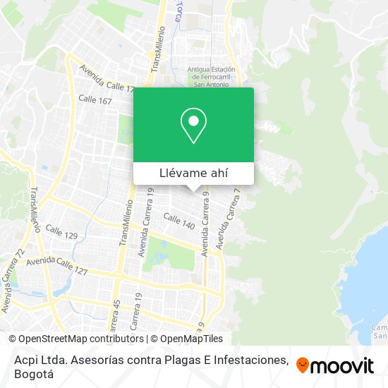 Mapa de Acpi Ltda. Asesorías contra Plagas E Infestaciones