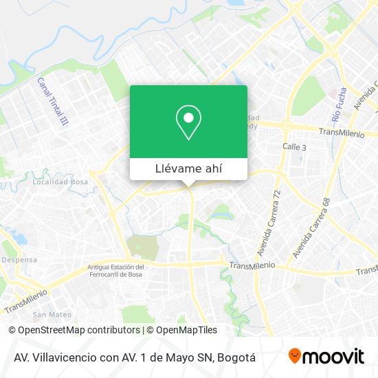 Mapa de AV. Villavicencio con AV. 1 de Mayo SN