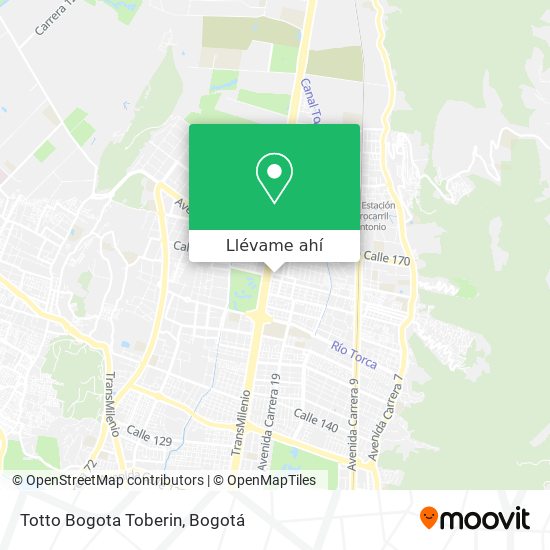 Mapa de Totto Bogota Toberin