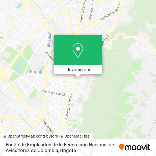 Mapa de Fondo de Empleados de la Federacion Nacional de Avicultores de Colombia