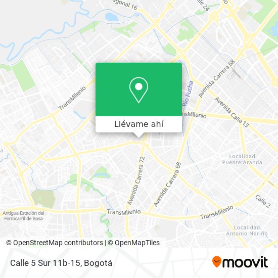 Mapa de Calle 5 Sur 11b-15