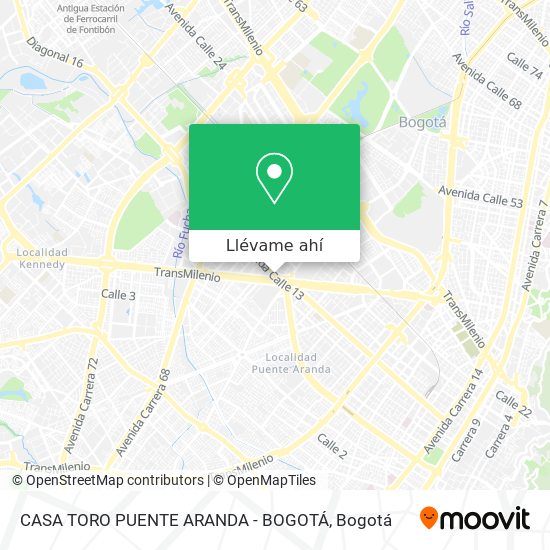 Mapa de CASA TORO PUENTE ARANDA - BOGOTÁ