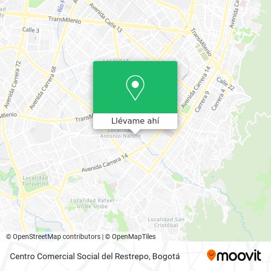 Mapa de Centro Comercial Social del Restrepo