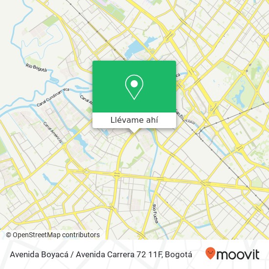 Mapa de Avenida Boyacá / Avenida Carrera 72 11F