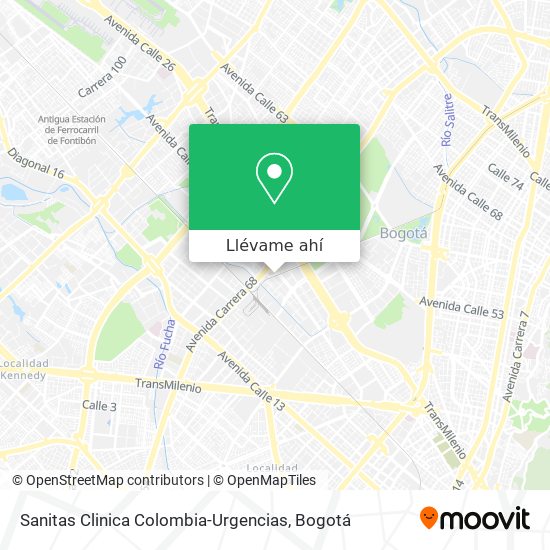 Mapa de Sanitas Clinica Colombia-Urgencias