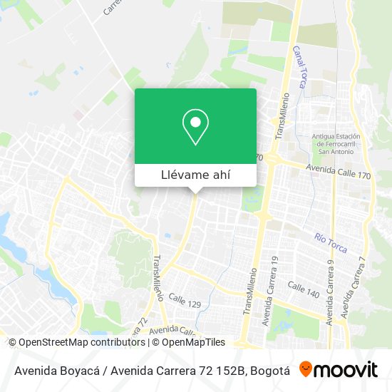 Mapa de Avenida Boyacá / Avenida Carrera 72 152B