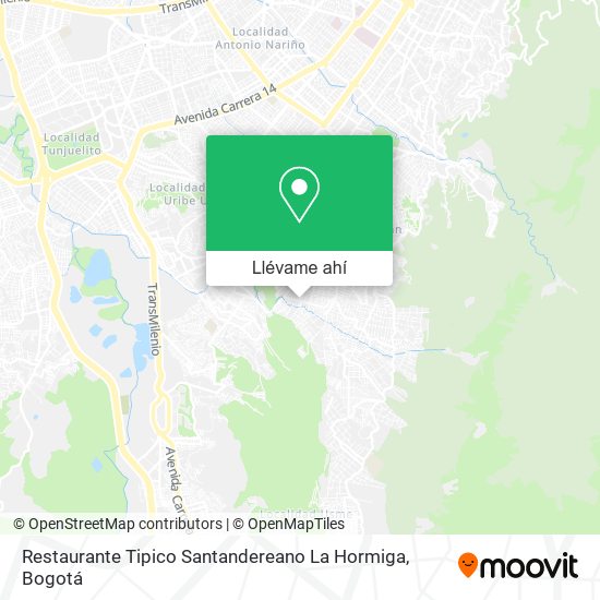 Mapa de Restaurante Tipico Santandereano La Hormiga