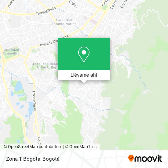Mapa de Zona T Bogota