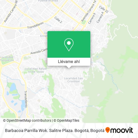 Mapa de Barbacoa Parrilla Wok. Salitre Plaza. Bogotá