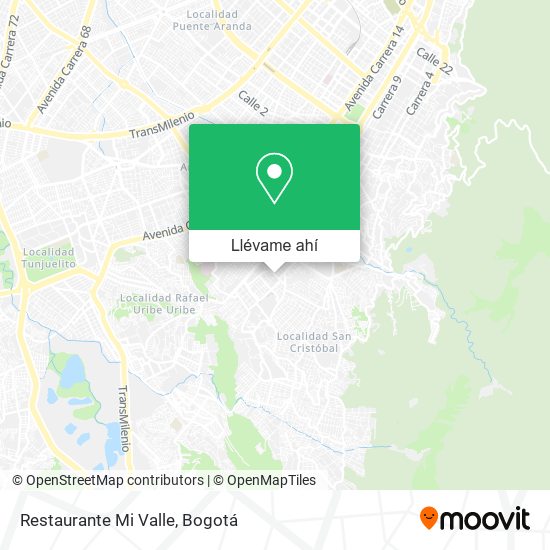Mapa de Restaurante Mi Valle