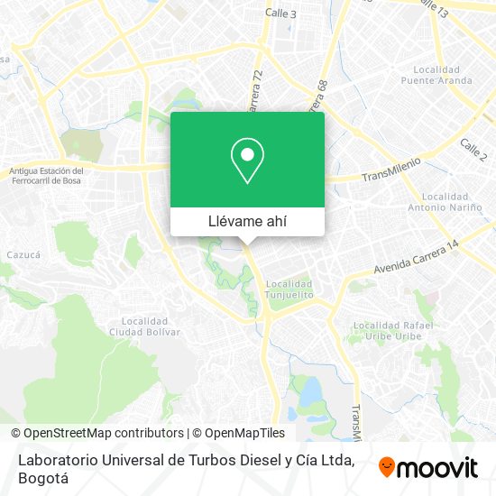 Mapa de Laboratorio Universal de Turbos Diesel y Cía Ltda