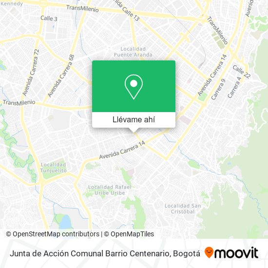 Mapa de Junta de Acción Comunal Barrio Centenario