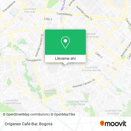Mapa de Orígenes Café-Bar