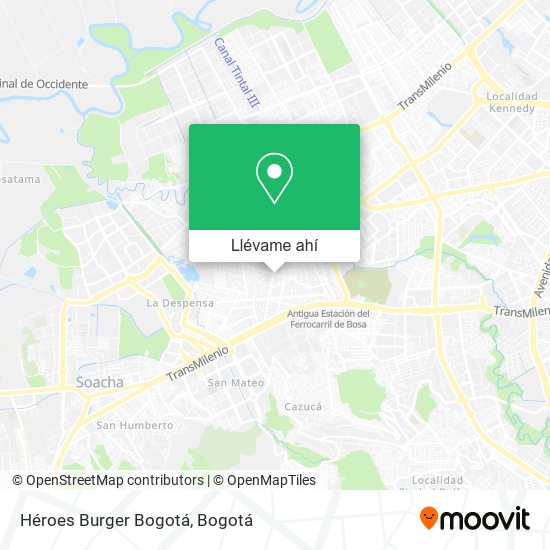 Mapa de Héroes Burger Bogotá