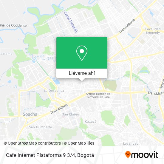 Mapa de Cafe Internet Plataforma 9 3/4