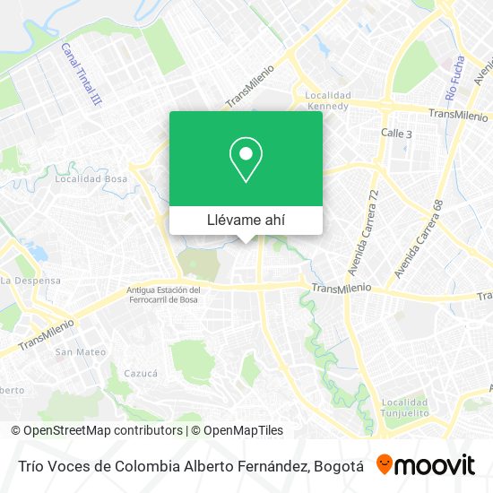 Mapa de Trío Voces de Colombia Alberto Fernández